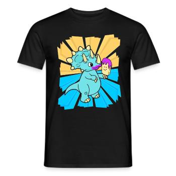 Geburtstagsgeschenk Kinder Dino Drachen naschen - Männer T-Shirt - Schwarz - Vorne - AI Model Male 178 light (178cm)