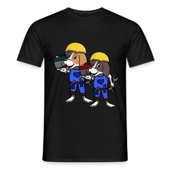 Crafts Craftsmen Construction Site Professions Dogs Job - Men's T-Shirt - black - Front - AI Model Male 178 light (178cm)