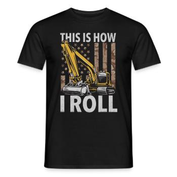 Lustige Bauarbeiter & Baustelle Baggerfahrer - Männer T-Shirt - Schwarz - Vorne - AI Model Male 178 light (178cm)