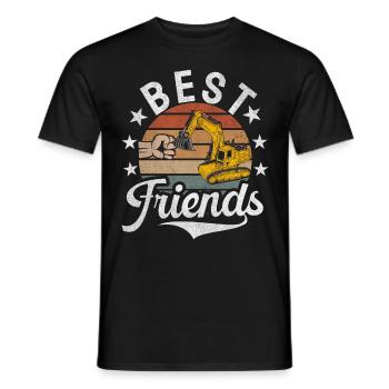 Funny construction workers & construction site excavator drivers - Men's T-Shirt - black - Front - AI Model Male 178 light (178cm)