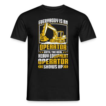 Drôles d’ouvriers de la construction et de conducteurs d’excavatrices de chantier - T-shirt homme - noir - Devant - AI Model Male 178 light (178cm)