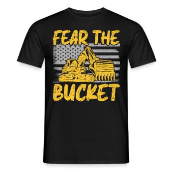 Funny construction workers & construction site excavator drivers - Men's T-Shirt - black - Front - AI Model Male 178 light (178cm)