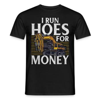 Funny construction workers & construction site excavator drivers - Men's T-Shirt - black - Front - AI Model Male 178 light (178cm)