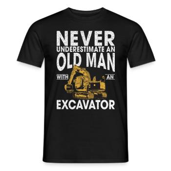 Drôles d’ouvriers de la construction et de conducteurs d’excavatrices de chantier - T-shirt homme - noir - Devant - AI Model Male 178 light (178cm)