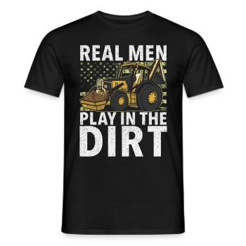 Funny construction workers & construction site excavator drivers - Men's T-Shirt - black - Front - AI Model Male 178 light (178cm)