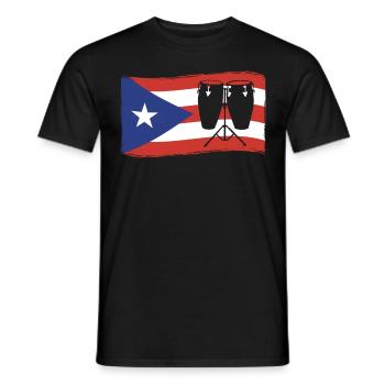 Konga musician - Men's T-Shirt - black - Front - AI Model Male 178 light (178cm)