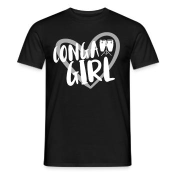 Konga musician - Men's T-Shirt - black - Front - AI Model Male 178 light (178cm)