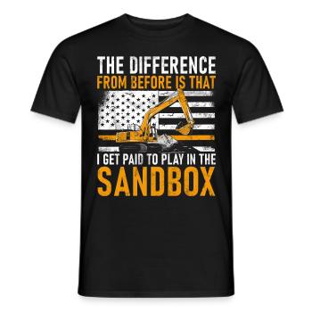 Funny construction workers & construction site excavator drivers - Men's T-Shirt - black - Front - AI Model Male 178 light (178cm)