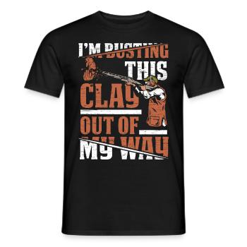 Clay Pigeon Shooting & Funny Sport Shooter Clay Pigeons - T-shirt homme - noir - Devant - AI Model Male 178 light (178cm)