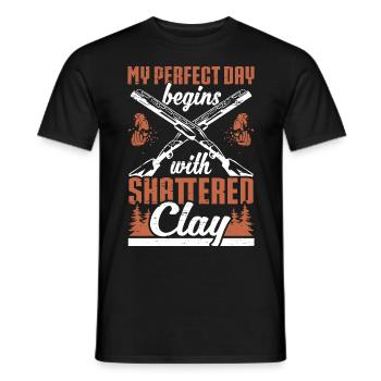 Clay Pigeon Shooting & Funny Sport Shooter Clay Pigeons - T-shirt homme - noir - Devant - AI Model Male 178 light (178cm)