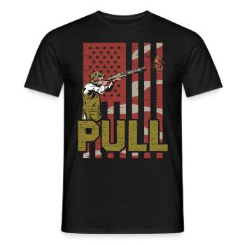 Clay Pigeon Shooting & Funny Sport Shooter Clay Pigeons - T-shirt homme - noir - Devant - AI Model Male 178 light (178cm)