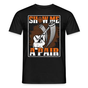 Clay Pigeon Shooting & Funny Sport Shooter Clay Pigeons - T-shirt homme - noir - Devant - AI Model Male 178 light (178cm)