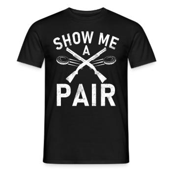 Clay Pigeon Shooting & Funny Sport Shooter Clay Pigeons - T-shirt homme - noir - Devant - AI Model Male 178 light (178cm)
