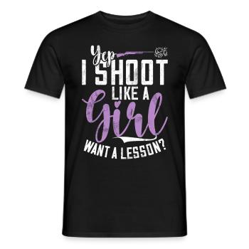 Tontaubenschießen & Lustige Sportschütze Tontauben - Männer T-Shirt - Schwarz - Vorne - AI Model Male 178 light (178cm)