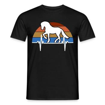 Pferdeherzfrequenz, Reiten, T-Shirt, Pferd - Männer T-Shirt - Schwarz - Vorne - AI Model Male 178 light (178cm)