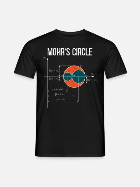 Mohr's Circle State of Stress Mechanical Engineers - T-skjorte herre - svart