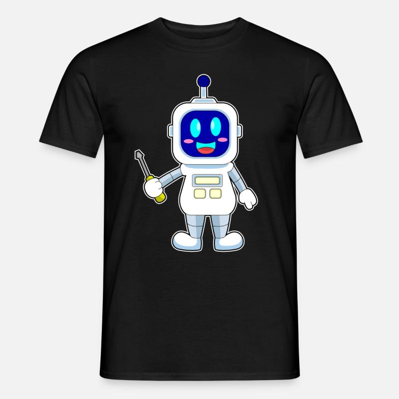 Roboter Handwerker Schraubenzieher - Männer T-Shirt - Schwarz