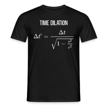 Time Dilation of Special Relativity Physicist - Men's T-Shirt - black - Front - AI Model Male 178 light (178cm)