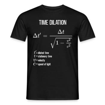 Time Dilation of Special Relativity - Men's T-Shirt - black - Front - AI Model Male 178 light (178cm)
