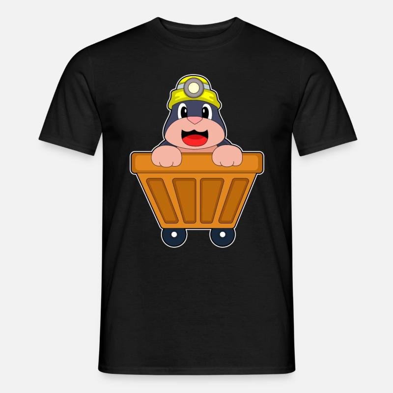 Maulwurf Bergbau Container - Männer T-Shirt - Schwarz