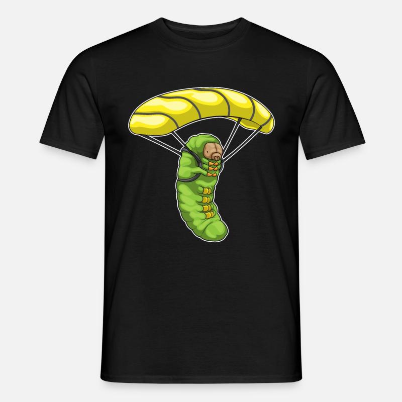 Raupe Fallschirm - Männer T-Shirt - Schwarz