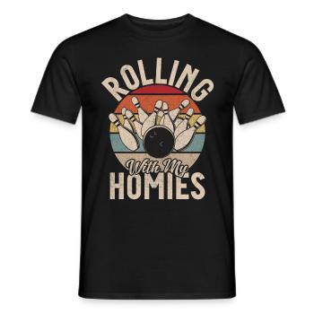 Tenue de groupe de bowling amusante et bowling cool - T-shirt homme - noir - Devant - AI Model Male 178 light (178cm)