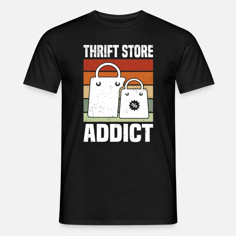 Secondhandladen Secondhand Öko Hipster Gebraucht - Männer T-Shirt - Schwarz