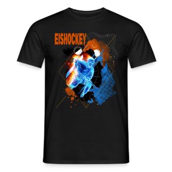 Eishockey Spieler Eishockeyspieler Neon Bunt - Männer T-Shirt - Schwarz - Vorne - AI Model Male 178 light (178cm)