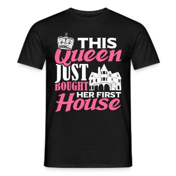 Queen bought homeowner homeowner - Men's T-Shirt - black - Front - AI Model Male 178 light (178cm)