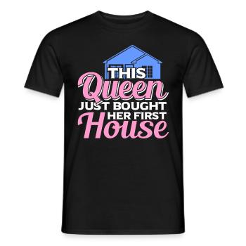 Queen bought homeowner homeowner - Men's T-Shirt - black - Front - AI Model Male 178 light (178cm)
