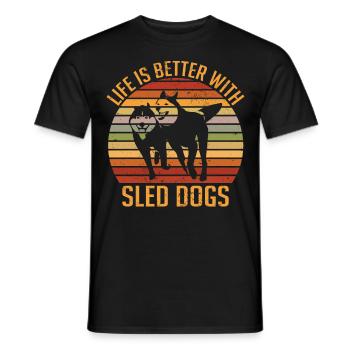 Alaska Mushing Dog Mushers Huskies - T-shirt homme - noir - Devant - AI Model Male 178 light (178cm)