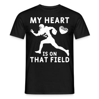 Mon cœur est sur le terrain Footbal Quaterback - T-shirt homme - noir - Devant - AI Model Male 178 light (178cm)