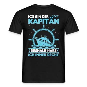 Kapitän Bootsschein Segeln Boot - Männer T-Shirt - Schwarz - Vorne - AI Model Male 178 light (178cm)