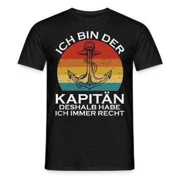 Kapitän Bootsschein Segeln Boot - Männer T-Shirt - Schwarz - Vorne - AI Model Male 178 light (178cm)