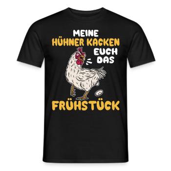 Ich liebe Hühner die Kacken Frühstück Hühner - Männer T-Shirt - Schwarz - Vorne - AI Model Male 178 light (178cm)
