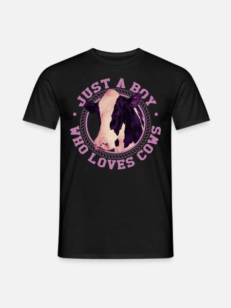 Nur Ein Junge Der Kühe Bauern Kuhkinder - Männer T-Shirt - Schwarz
