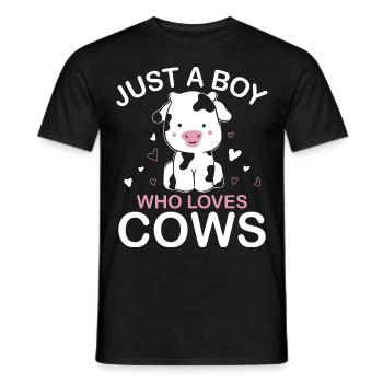 Nur Ein Junge Der Kühe Bauern Kuhkinder - Männer T-Shirt - Schwarz - Vorne - AI Model Male 178 light (178cm)