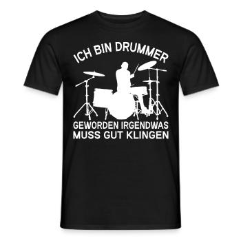 Drummer Drumsticks Schlagzeug Musiker - Männer T-Shirt - Schwarz - Vorne - AI Model Male 178 light (178cm)