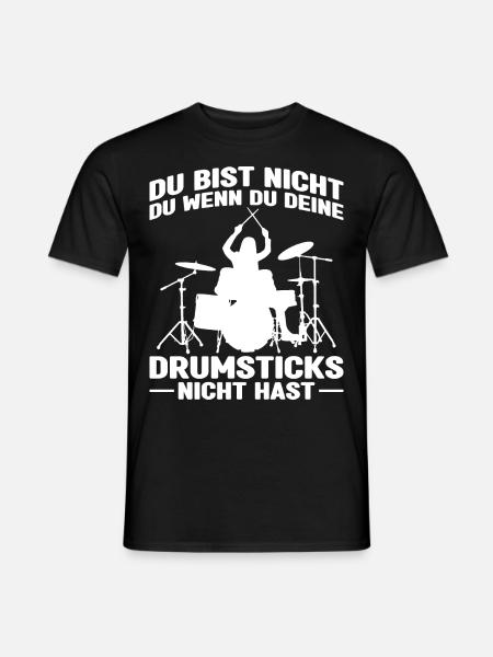 Drummer Drumsticks Schlagzeug Musiker - Männer T-Shirt - Schwarz