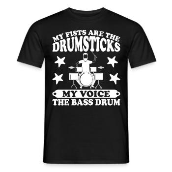 Batteur Drumsticks Drums Musicien - T-shirt homme - noir - Devant - AI Model Male 178 light (178cm)
