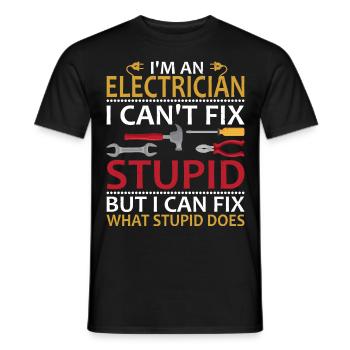 Electrician Electronics Technician Electrical Engineer - Men's T-Shirt - black - Front - AI Model Male 178 light (178cm)