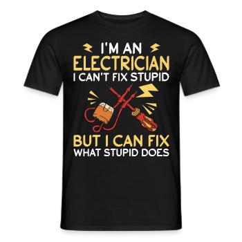 Electrician Electronics Technician Electrical Engineer - Men's T-Shirt - black - Front - AI Model Male 178 light (178cm)
