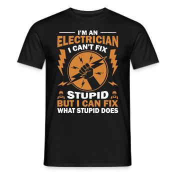 Electrician Electronics Technician Electrical Engineer - Men's T-Shirt - black - Front - AI Model Male 178 light (178cm)