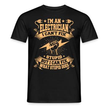 Electrician Electronics Technician Electrical Engineer - Men's T-Shirt - black - Front - AI Model Male 178 light (178cm)