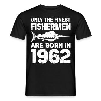 Né en 1962 Pêche Pêcheurs Pêcheurs Pêche - T-shirt homme - noir - Devant - AI Model Male 178 light (178cm)