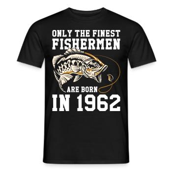 Né en 1962 Pêche Pêcheurs Pêcheurs Pêche - T-shirt homme - noir - Devant - AI Model Male 178 light (178cm)