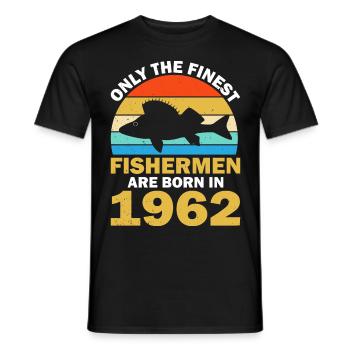 Né en 1962 Pêche Pêcheurs Pêcheurs Pêche - T-shirt homme - noir - Devant - AI Model Male 178 light (178cm)