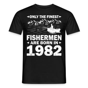 Né en 1962 Pêche Pêcheurs Pêcheurs Pêche - T-shirt homme - noir - Devant - AI Model Male 178 light (178cm)