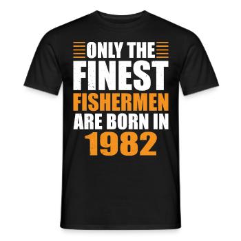 Né en 1962 Pêche Pêcheurs Pêcheurs Pêche - T-shirt homme - noir - Devant - AI Model Male 178 light (178cm)