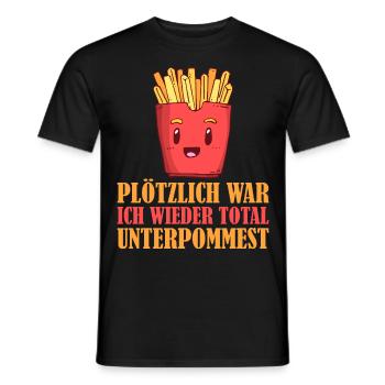 Pommes Frites Pommes Fast Food Ketchup Mayo - Männer T-Shirt - Schwarz - Vorne - AI Model Male 178 light (178cm)